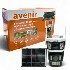 4MP 2 Kameralı Solar PTZ 4G Sim Kartlı Kamera AV-S425
